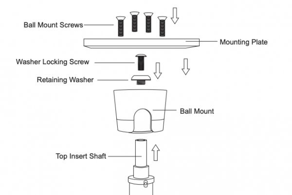 Vaulted Ball Mount for XPert Pole with Extended Top Insert