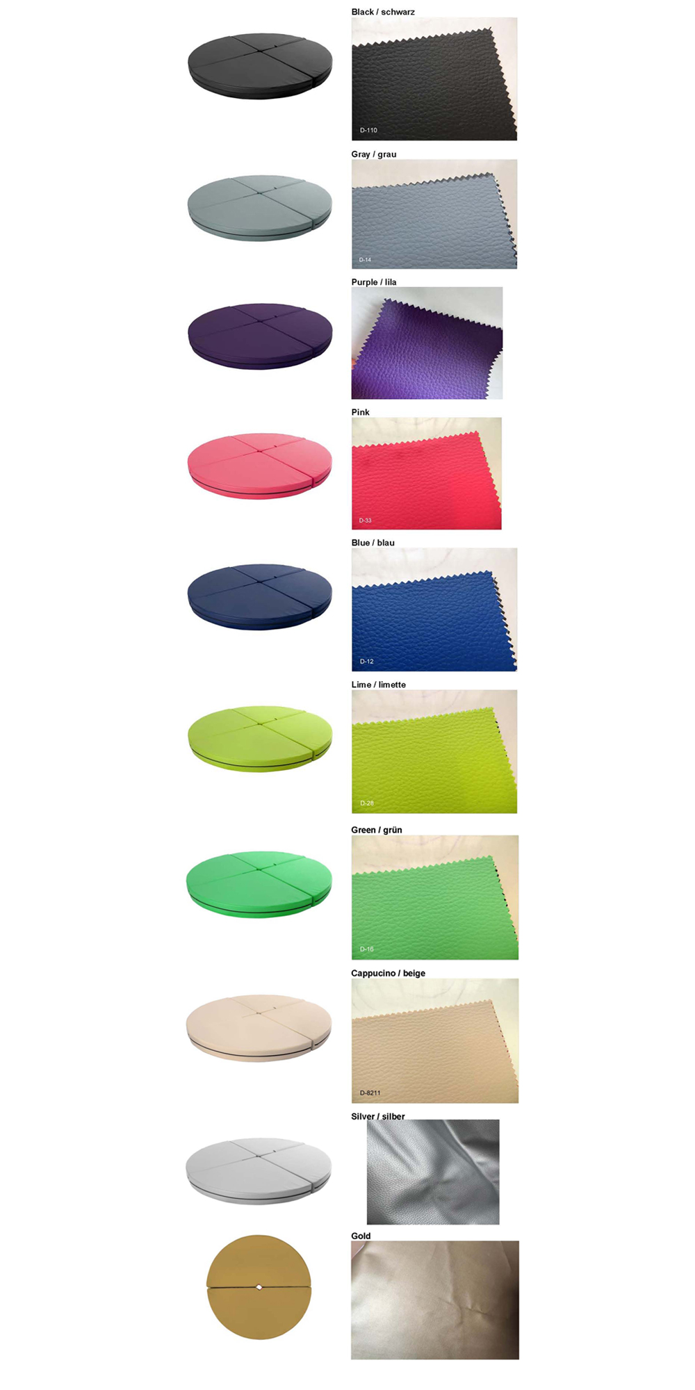 Pole Mat Colours