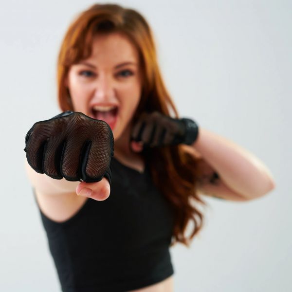 Mighty Grip Women's Black Mighty Grip Full Finger Tacky Safety Gloves for  Pole Fitness