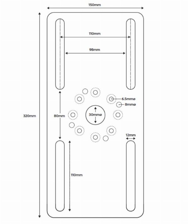 Supporto a X-Pole su piastra a traliccio - PX/NXN/PCX/NCX